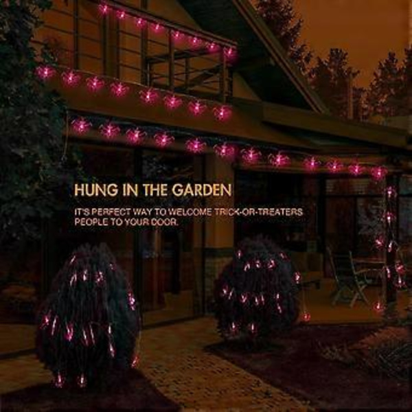 Halloween Ljusslinga, 3 meter 20 LED Lila Fladdermöss Batteridriven med 2 Halloween Belysningslägen Utomhus Party Ljusslingor för Halloweenfest De
