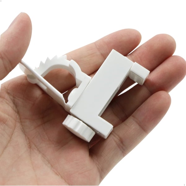 Gardinstangbrakett Holder Holder - Plastkrok med klips for 1-3,7 cm tykk plate, for hjem eller baderomsgarderobe, 2 stykker