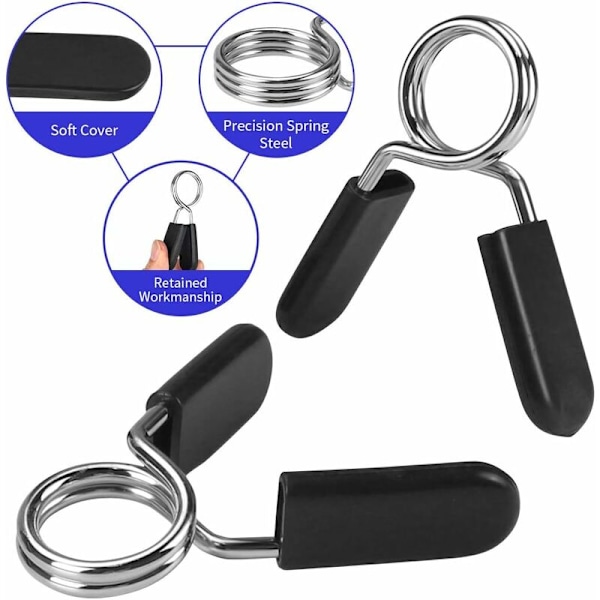 2,5 cm hantelclips, 2 stk styrketreningsclips, fjærclips