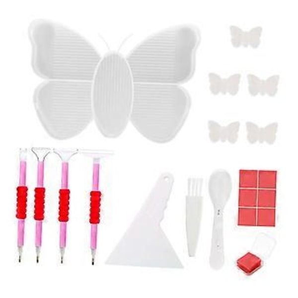 5D DIY Diamantmålning Bricka, Borrbricka Verktygsset Tratt Rad Borrbricka Behållare Multifunktionell Flip Borrplatta Strass Sorteringsbricka (Klar) Clear