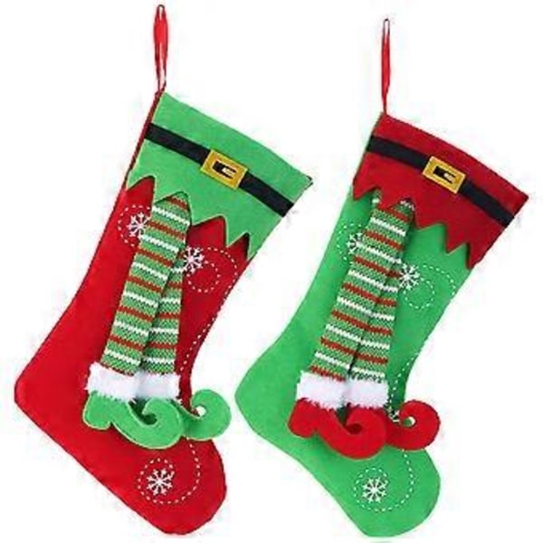 2 st Julstrumpor Julstrumpa Godis Presentpåse Julgranshänge Jultillbehör
