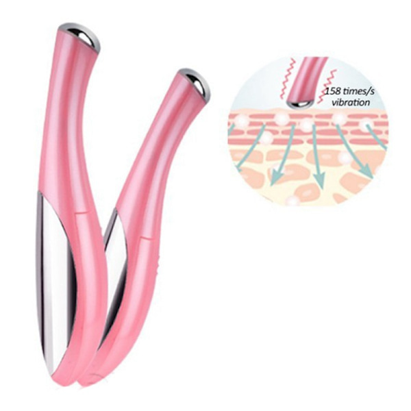 Pink, bærbar øjenmassager, elektrisk vibration, anti-rynke, en