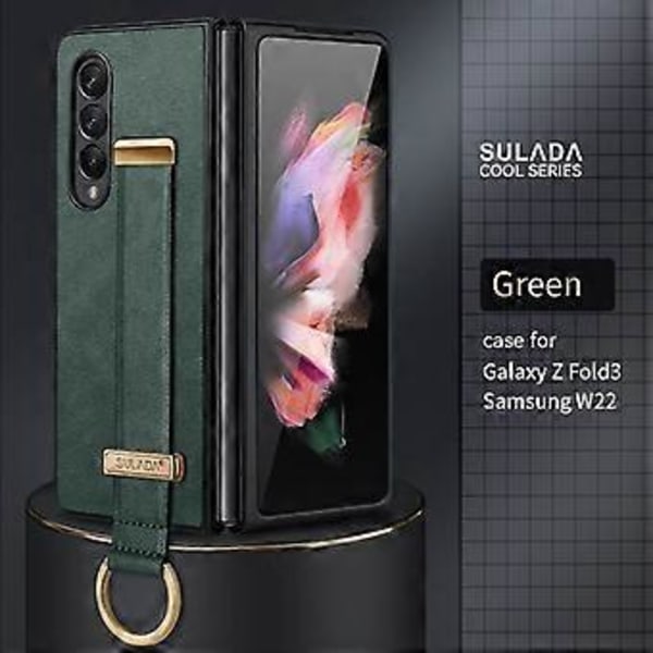 PC+Lädertextur Skal För Samsung Galaxy Z Fold3 5G Green