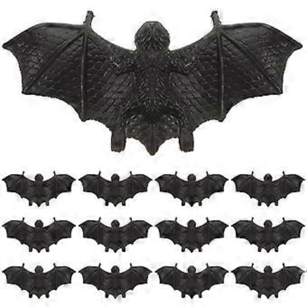 10 kpl Halloween Muovilepakot Mini Koristeelliset Lepakkolelut Karmivat Pelottavat Pilailulelut Halloweeniin ja Aprillipäivän Koristeisiin DIY Kummitustalo ja Pra