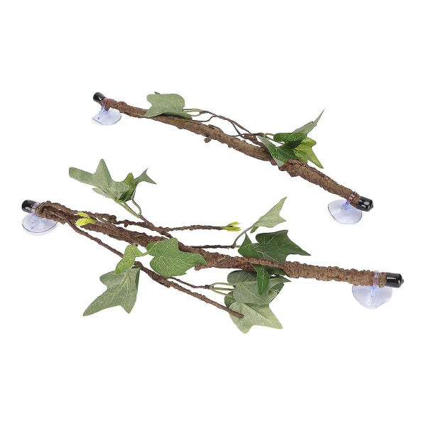 Krybdyr hjørne gren Terrarium plante dekoration med sugekopper til padder firben slangeklatring..