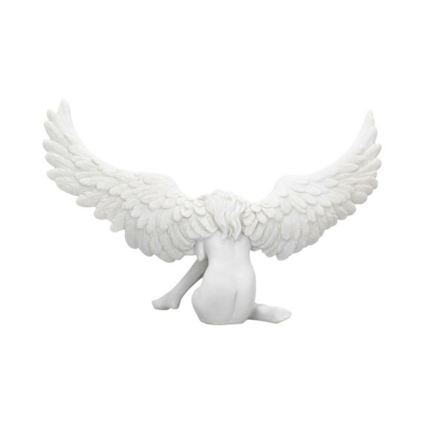 Engelstatue til harpiks, engelharpiks dekorativt ornament harpiks vind