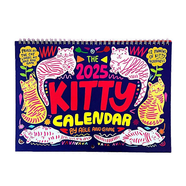 2025 Kittys Kalendrar Roliga Hängbara Månadskalendrar Väggkalender Present till Kattälskare