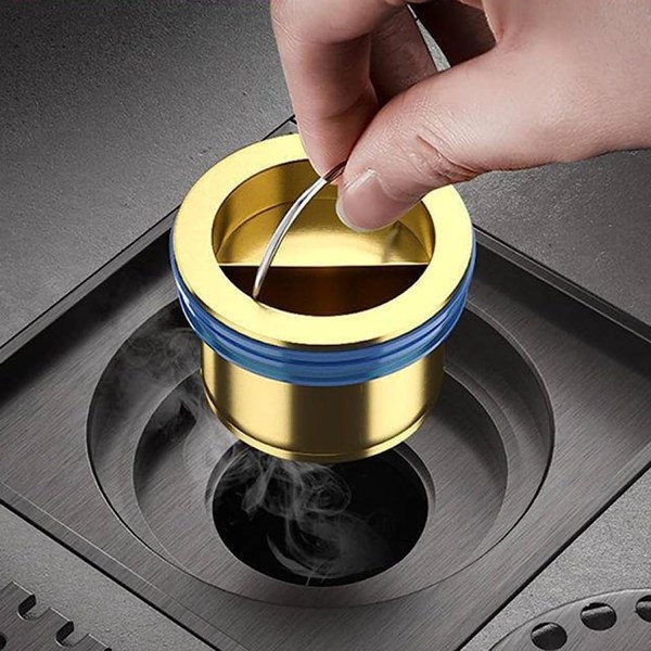 (1PCS, guld) Toalettgolvavlopp Deodoriserande kärna, duschgolvavlopp