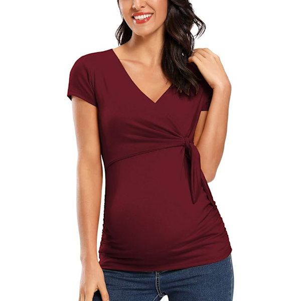 Kvindernes Maternity Shirts Kort Lange Ærmer V Hals Konstruktion