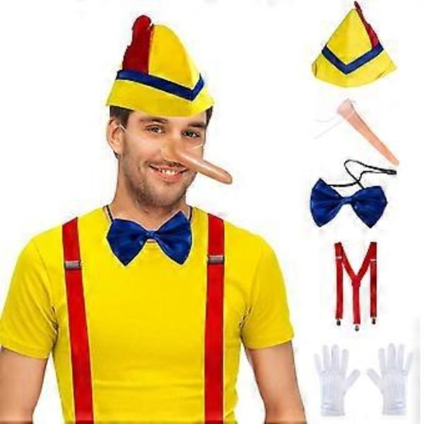 Dukke Kostume Tilbehør Lang Næse Seler Eventyr Dukke Kostume Halloween Cosplay Party Kostume Hat 2