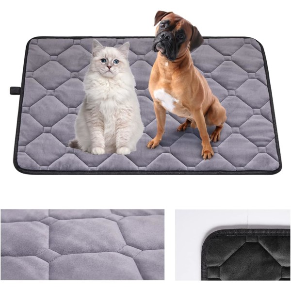 Grå - Hundemadras, 45*60cm hundepude, vaskbar kæledyrsmadras,
