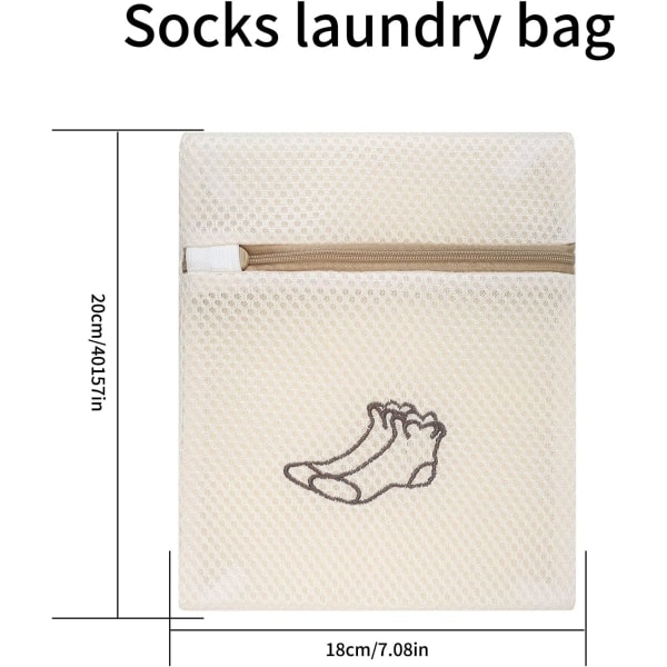 1 stk sokkemønster vaskeripose, vaskemaskin nett, mesh vaskeri