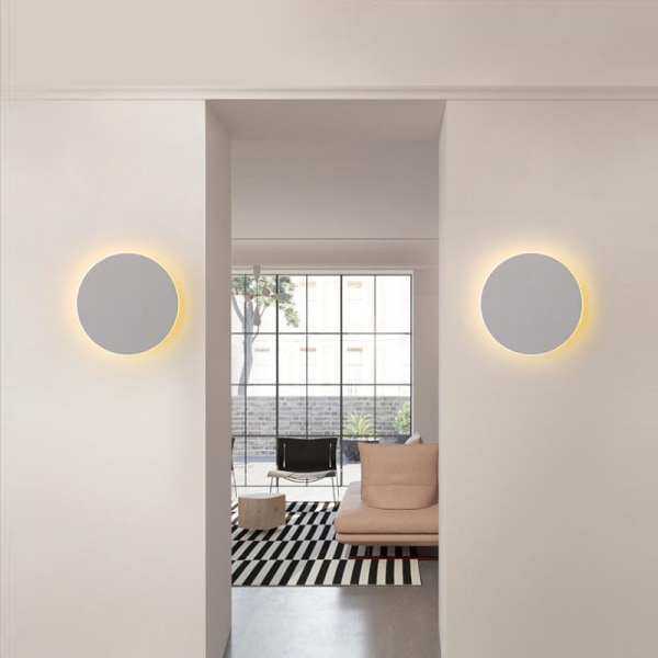 Runda LED-vägglampor med modern touch-brytare för vardagsrum och sovrum