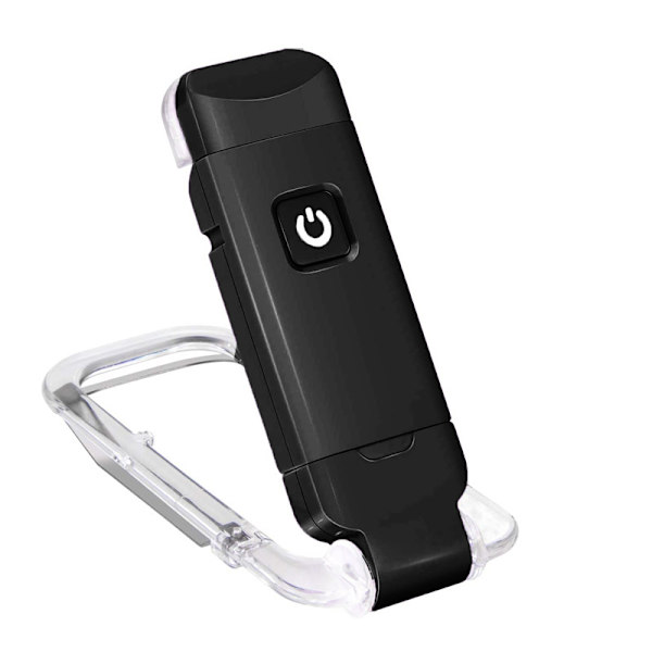 USB Leselampe Oppladbar LED Leselys, 10.5*4.6*1.3cm, Svart