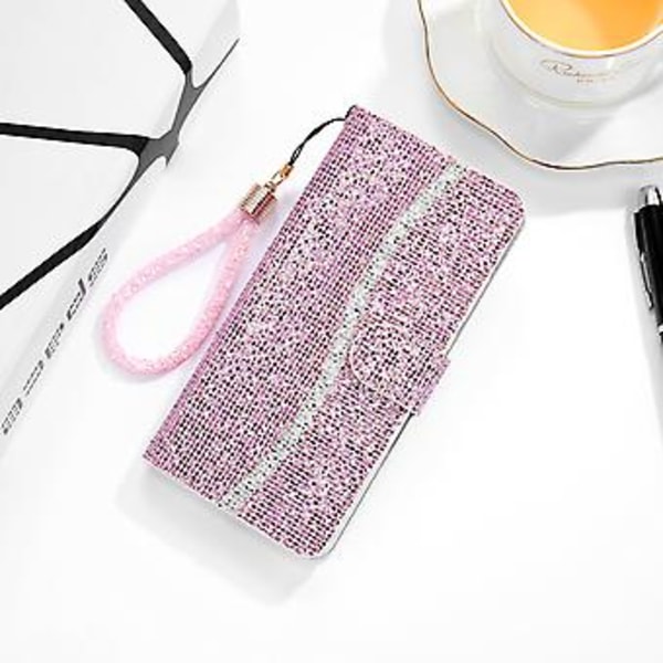 Glitter Powder -nahkakotelo iPhone 13 Pro Maxille Pink