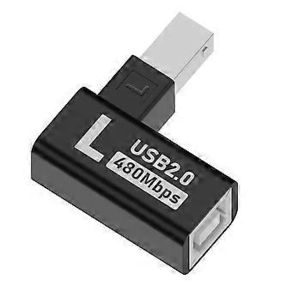 Kvalitets USB 2.0 B Han til Hun Adapter For Hurtig Dataoverførsel Med Printere Og Scannere Plug and Play Tilslutning Bend left