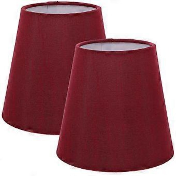 2 st Tyglampskärm Liten Lampskärm Klämma På Glödlampa Retro Stil Lampskärm Tunnformad Lampskärmstillbehör Claret