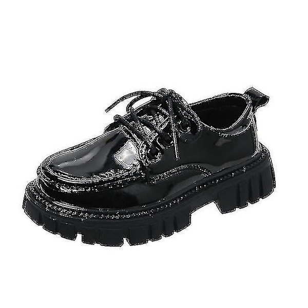 Wednesday Addams -kengät     Tyttöjen Lmitation -nahkakengät 2023 Uudet mustat   Kengät Prinsessamekot Kengät 2-.30.