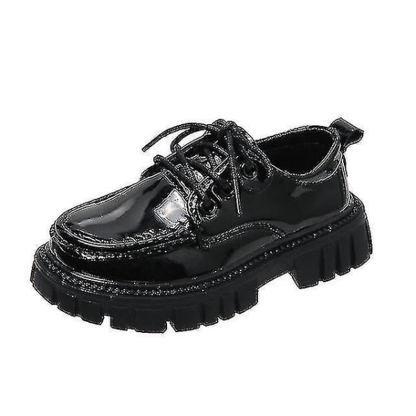 Wednesday Addams Shoes     Girls Lmitation Leather Shoes 2023 New Black   Shoes Princess Dress Shoes 2-.28.