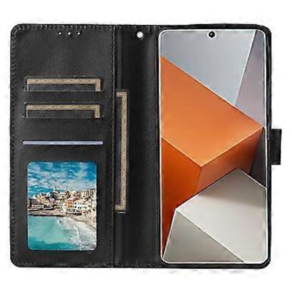 Xiaomi Redmi Note 13 Pro+ 5G -kotelo PU-nahkatelineellä ja 3 korttipaikalla Style D