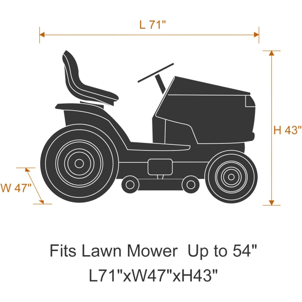 Cover för åkgräsklippare, 54" Kåpa för cover Vattentät