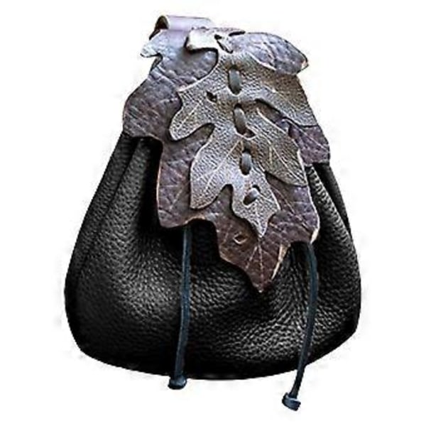 Midjeväska med dragsko, avslappnad bältesväska för män, rollspelsfest, festival, kvinnor (Svart) Black