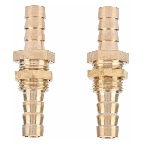 2 messinkistä valmistettua liitinliitintä puutarhaletkulle - 6 mm