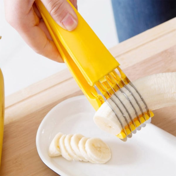 2-pack Bananskärare, ABS + Rostfritt Stål Frukt- och Grönsaksskärare