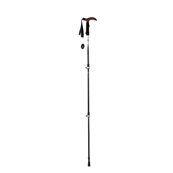 3-delad svart 135CM, teleskopisk vandringsstav