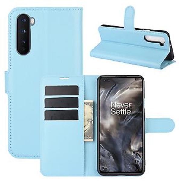OnePlus Nordille Litsi-kuvioitu Käännettävä Suojaava TPU-kotelo Blue