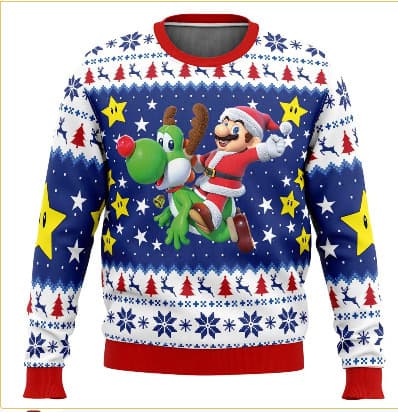 Julesweater, 3D Digital Print Crewneck Pullover - K49 - Størrelse M M