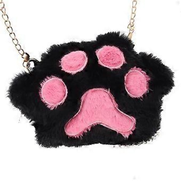 Kattepote Skuldertaske Sød Crossbody Taske Fluffy Pung Bærbar Crossbody Pung med Kæderem