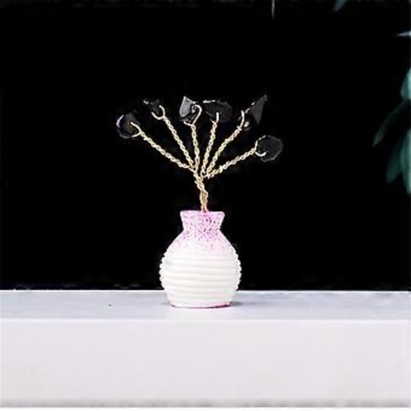 Kristalli FengShui Rahapuu Koristeet Mini Parantavat Jalokivet Bonsai Puu Figuriinit Keraamisella Maljakolla Kodin Sisustus 1