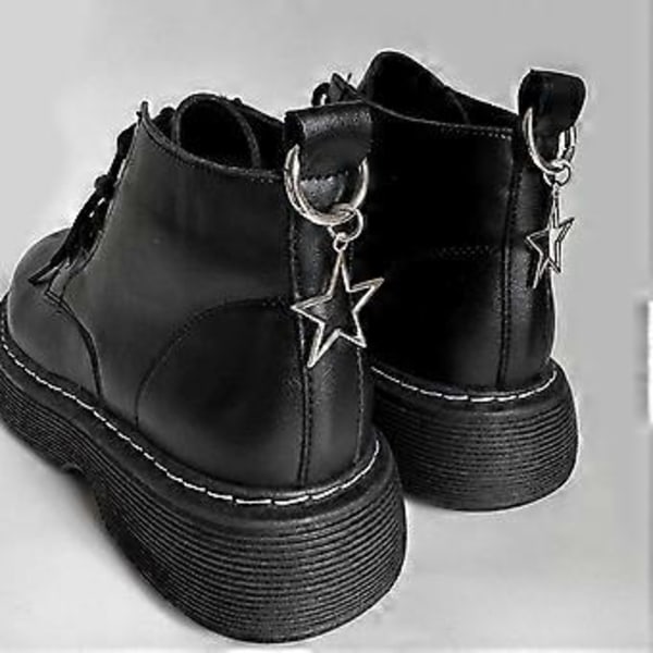 Sæt med 2 spænder med alternative former vedhæng Delikat sko dekoration charme Mørk og trendy sko spænder pynt silver skull 7