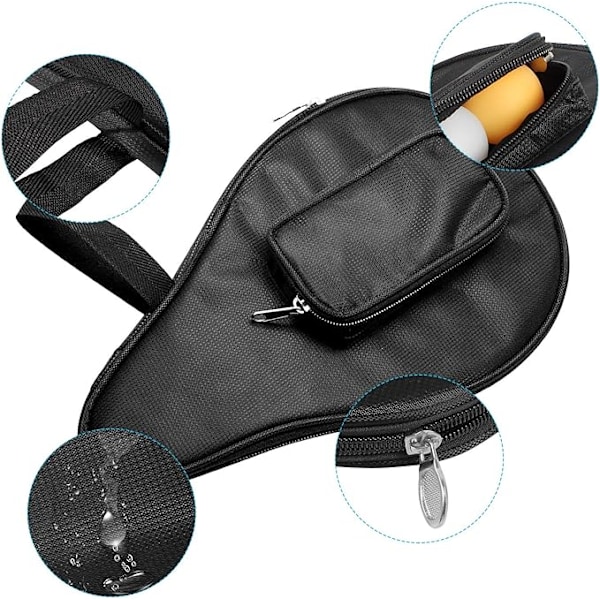 Vanntett bordtennisbat-veske Ping Pong Paddle Bat Pouch med B