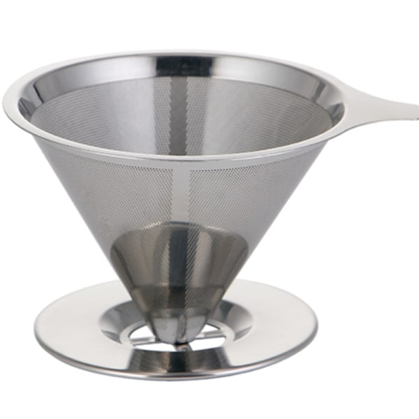 Kaffeemaskine i rustfrit stål Kaffeefilterholder Genanvendelig hånddryp Stor størrelse