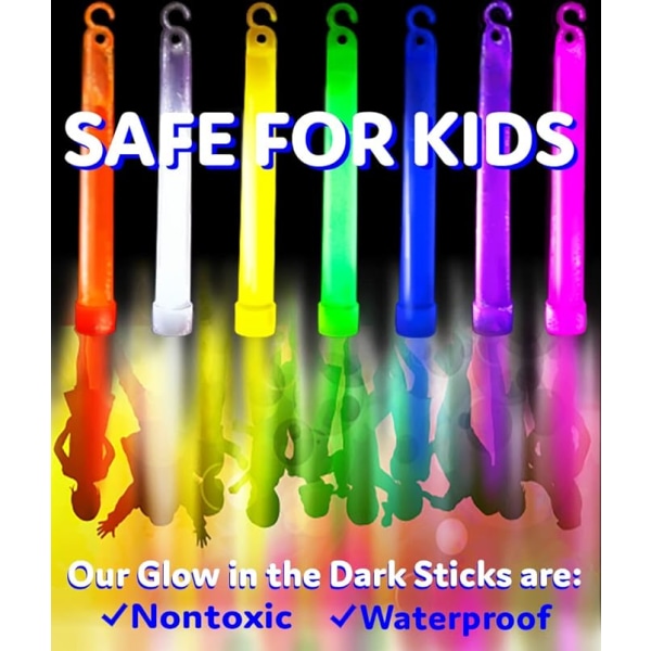 Glow Sticks Party Supplies for Kids and Adults 25pk - 6 Inch Bul