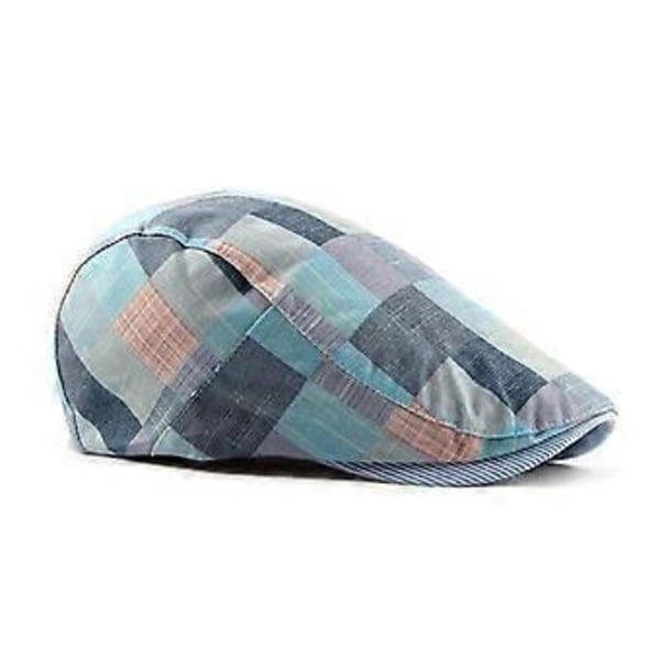1 stk Britisk rutete beret utendørs fritids Newsboy Cap (Rosa)