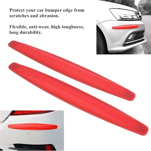 2PCS-Röd-Universal Bil Fram Bak Hörn Stötfångare Guard Protector