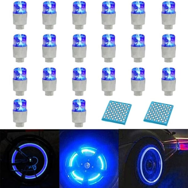 20 stk Hjulventil Lys, LED Blinkende Hjul Dekkventilhette Lys
