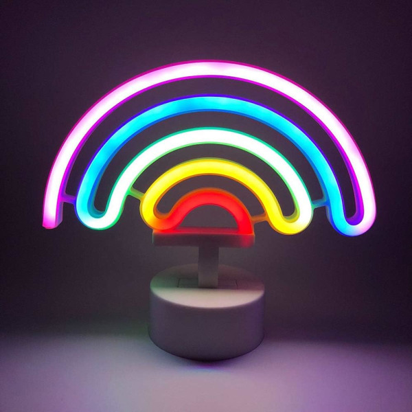 LED Söta färgglada Neon Regnbågsskyltar Rainbow Neon Light wi