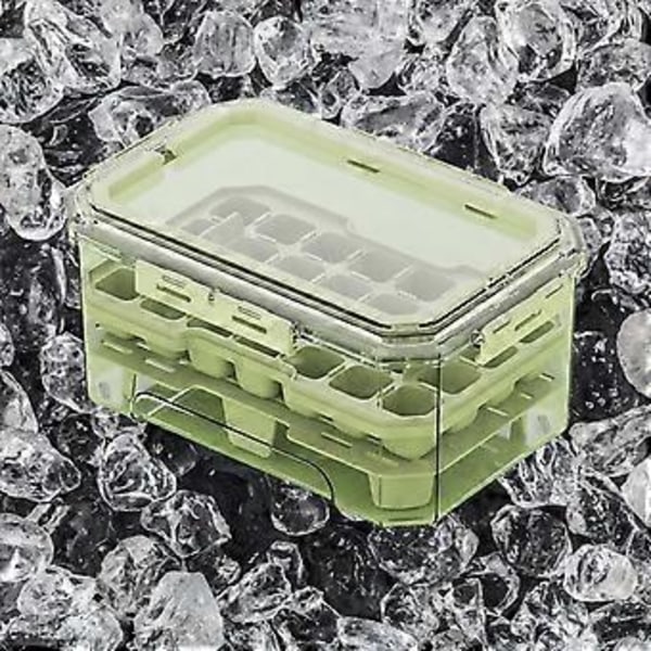 Funktionell Isbitsform Förvaringslåda Bärbar Kylskåpslåda Förvaringslåda Kök Förseglad Låda Livsmedelsgodkänd Transparent Matlåda Green
