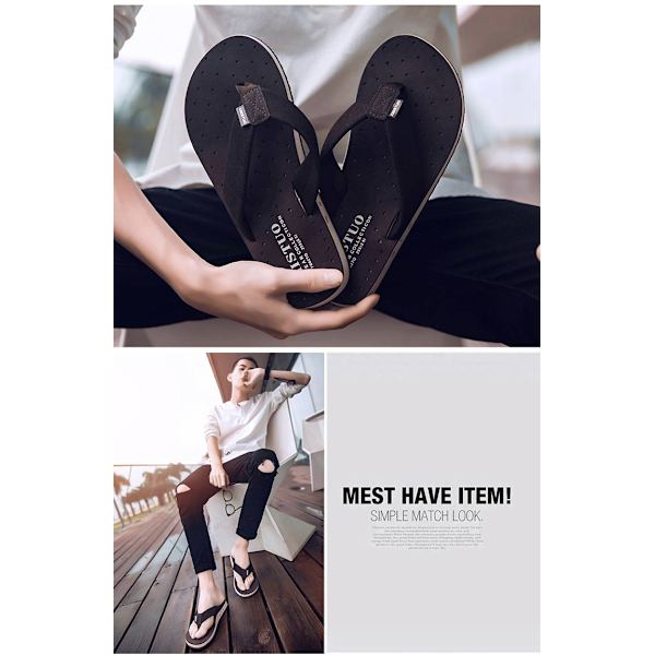 Herr Flip Flops Bekväma Sommar Halkfria Strand & Poolskor
