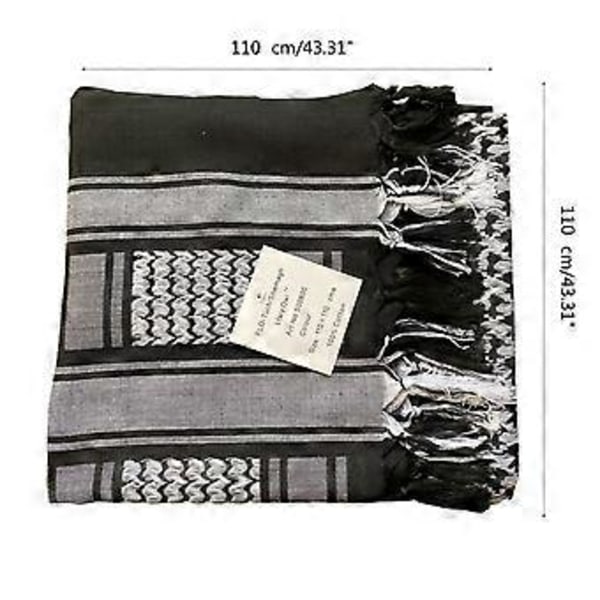 Jacquard-kuvioitu arabialainen huivi, taktinen huivi, monikäyttöinen päähuivi, hiphop-neliöturbaani miehille, valokuvarekvisiitta, harmaa (harmaa) Gray