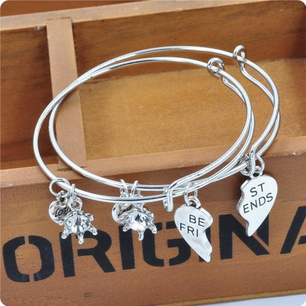 2 Venskabssmykker Bedste Venner For Evigt Charms Armbånd, Bestie Bi