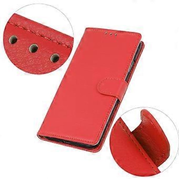 Plånboksfodral för Motorola Edge 60 Fusion 5G PU Läder Telefonskal Litchi Textur Red