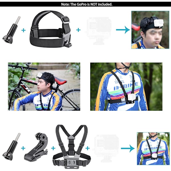 50 in 1 toimintakameran lisävarustepaketti, yhteensopiva GoPro Hero10/