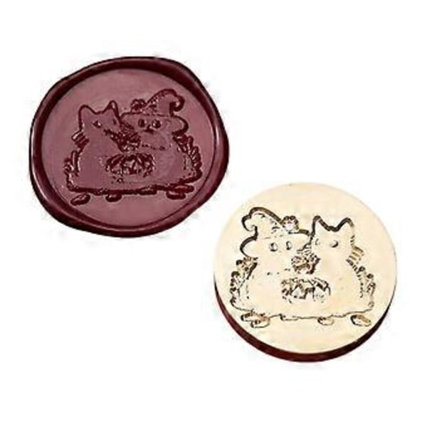 Plante Voks Seglstempel Heks Gresskar Seglvoksstempel for Invitasjonskonvolutter Kort Brev Scrapbooking Dekorasjoner witch cat
