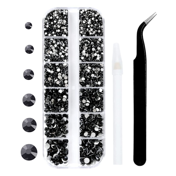 1 æske med Rhinestone Nail Art Runde Rhinestone Sæt Rhinestone Nail