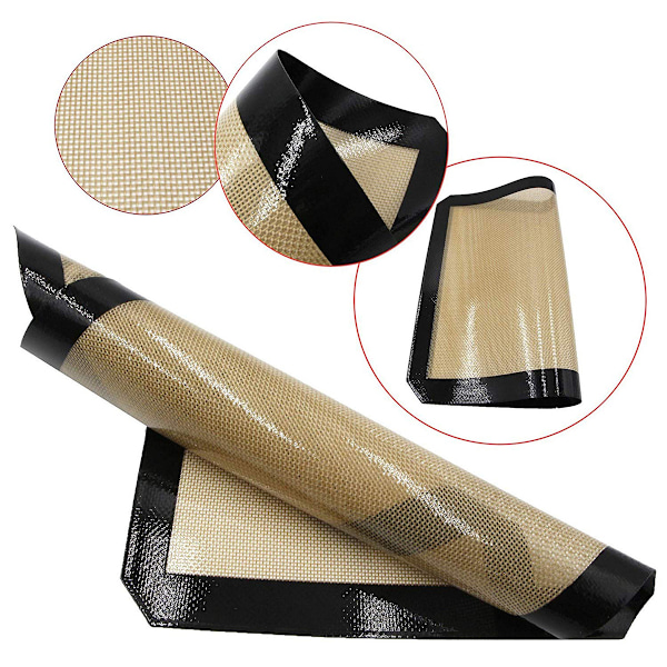 3-delad set med non-stick bakplåtar, 30 x 40 cm silikonbakplåt, värmebeständig, återanvändbar vinklad silikonplåt, bakugnsplåt